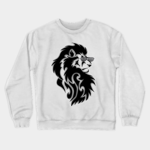 Alpha lion portrait with sunglasses Crewneck Sweatshirt by Khala